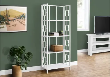 Shae Metal Bookcase in White by Monarch Specialties