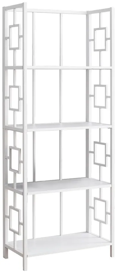 Shae Metal Bookcase in White by Monarch Specialties