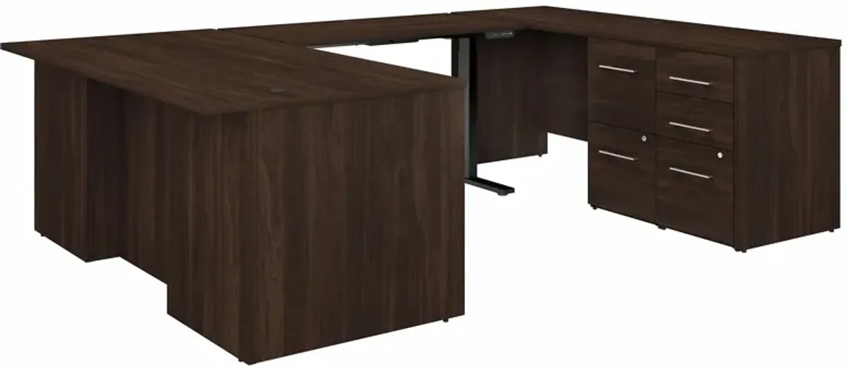 Office 500 72W Height Adjustable U Shaped Executive Desk w/ Drawers