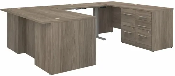 Office 500 72W Height Adjustable U Shaped Executive Desk w/ Drawers
