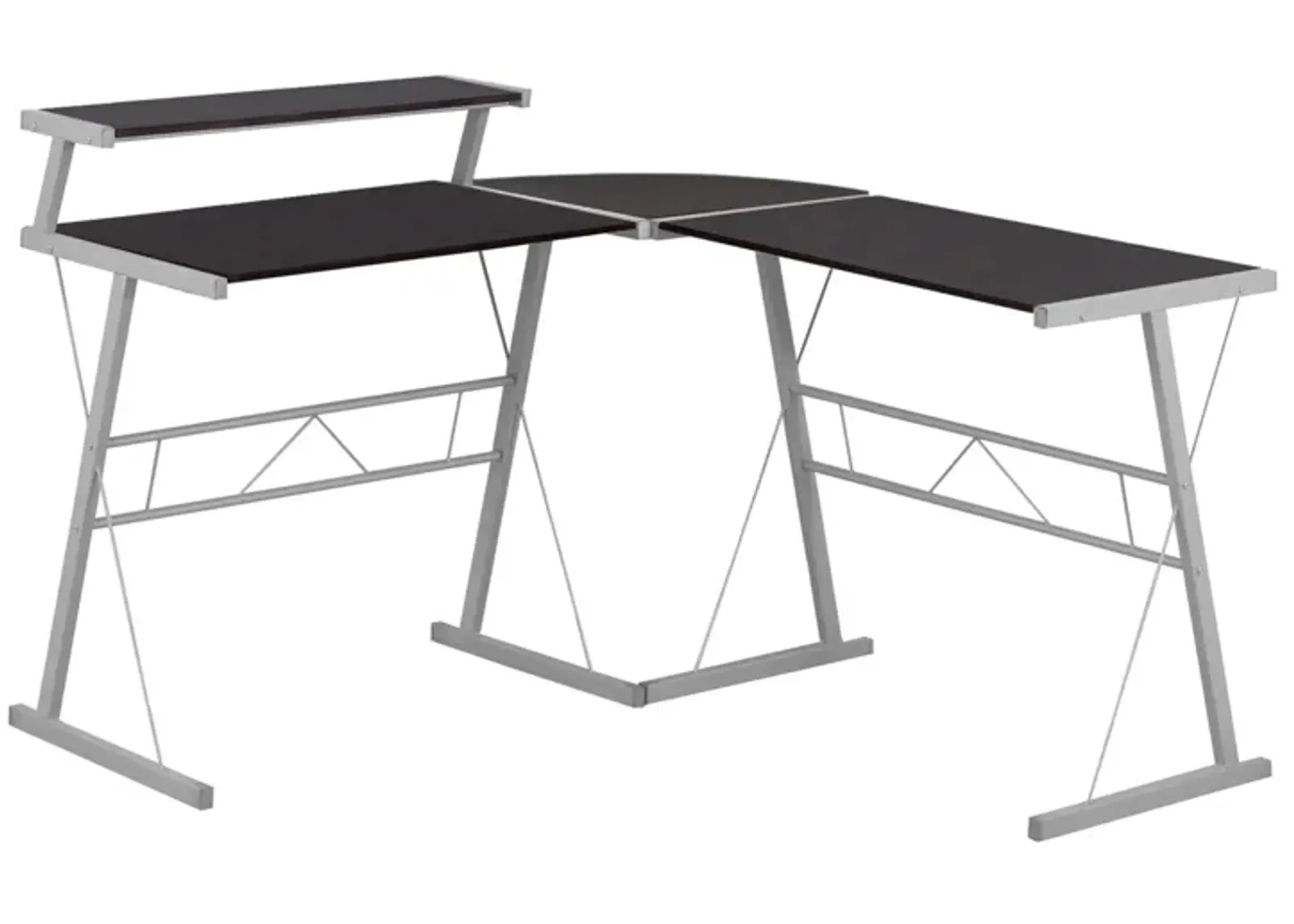 Greta Metal Corner Computer Desk in Espresso by Monarch Specialties