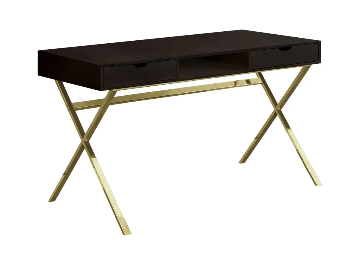 Iman Computer Desk in Espresso by Monarch Specialties