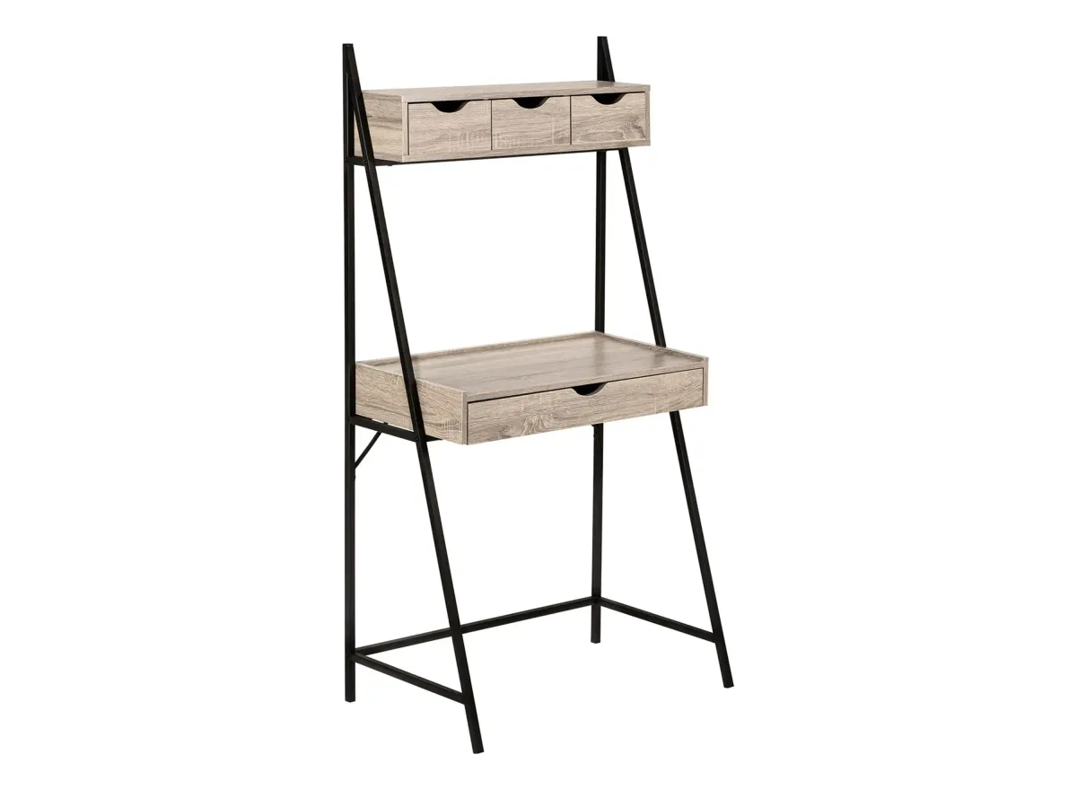 Tripp Ladder-Style Computer Desk in Dark Taupe by Monarch Specialties