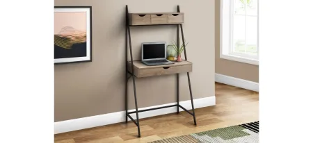 Tripp Ladder-Style Computer Desk in Dark Taupe by Monarch Specialties