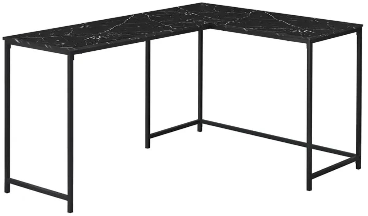 Solomon L-Shaped Computer Desk in Black by Monarch Specialties