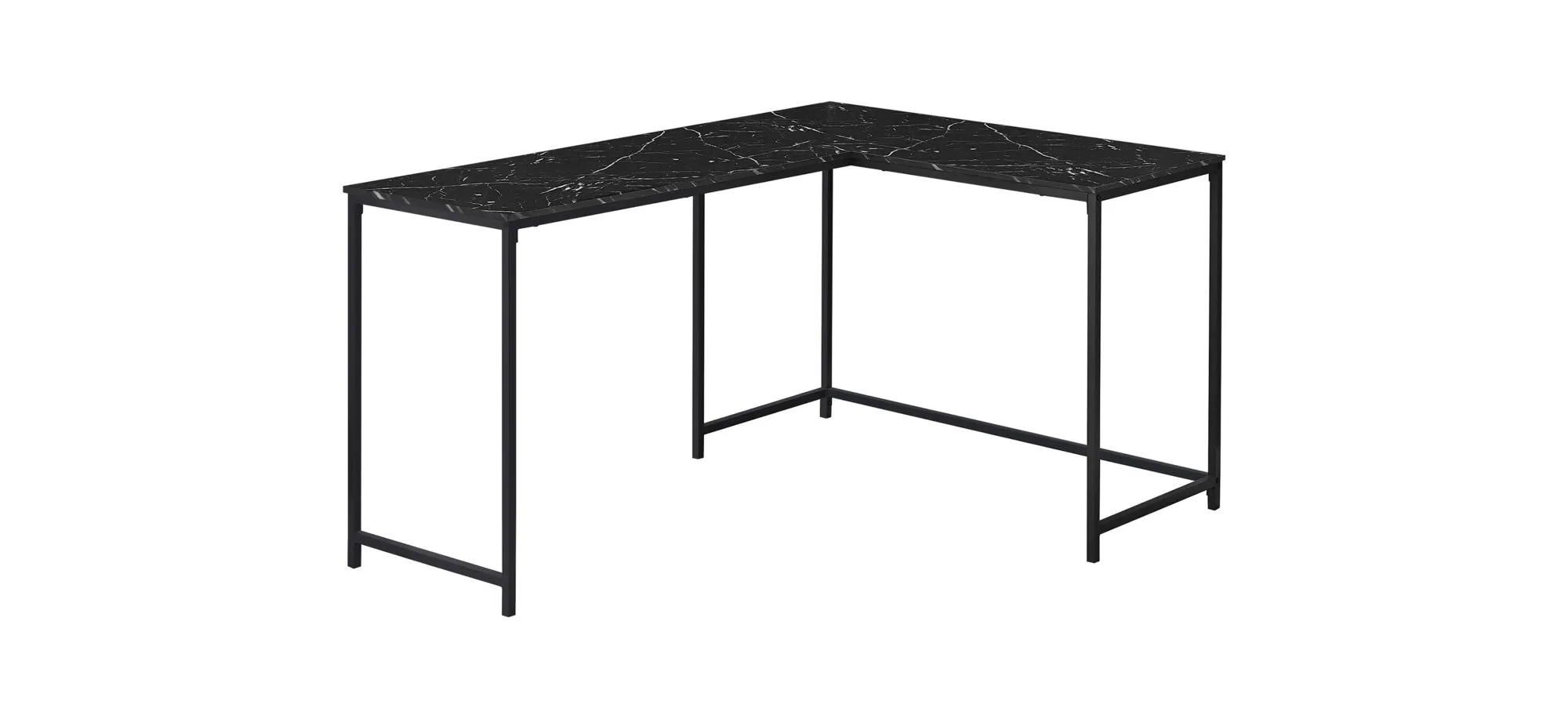 Solomon L-Shaped Computer Desk in Black by Monarch Specialties