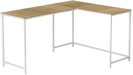 Solomon L-Shaped Computer Desk in Natural by Monarch Specialties