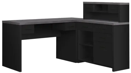 Santana L-Shaped Computer Desk in Black by Monarch Specialties