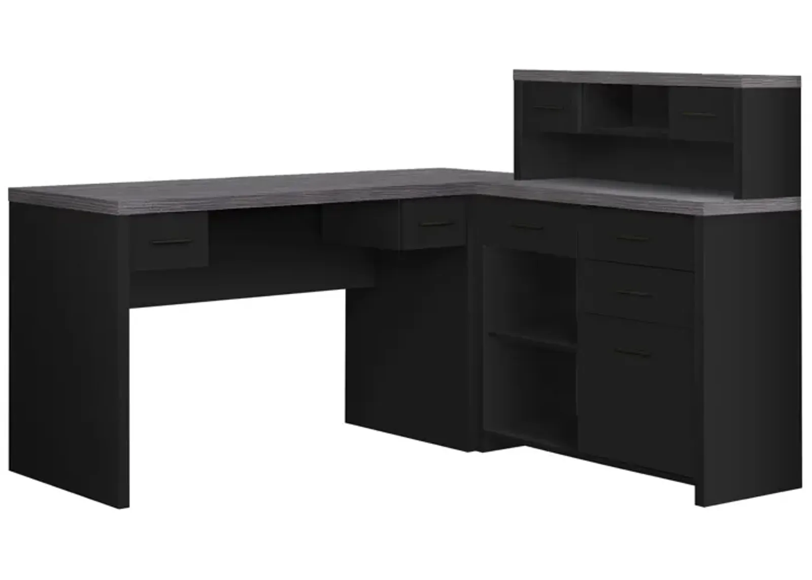 Santana L-Shaped Computer Desk in Black by Monarch Specialties