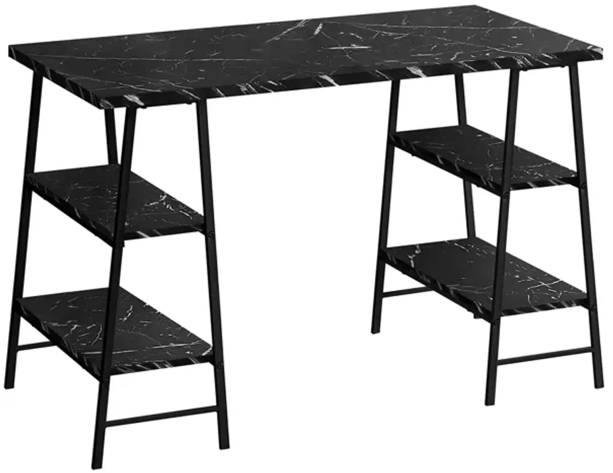 Moses Computer Desk with Open Shelves in Black by Monarch Specialties