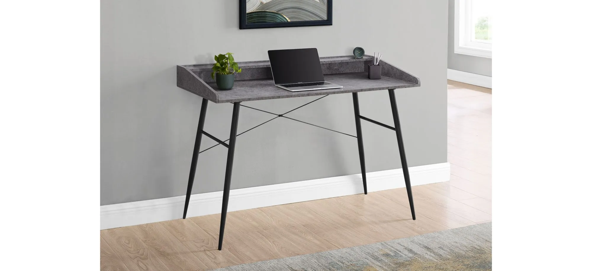 Marcel Computer Desk in Grey by Monarch Specialties