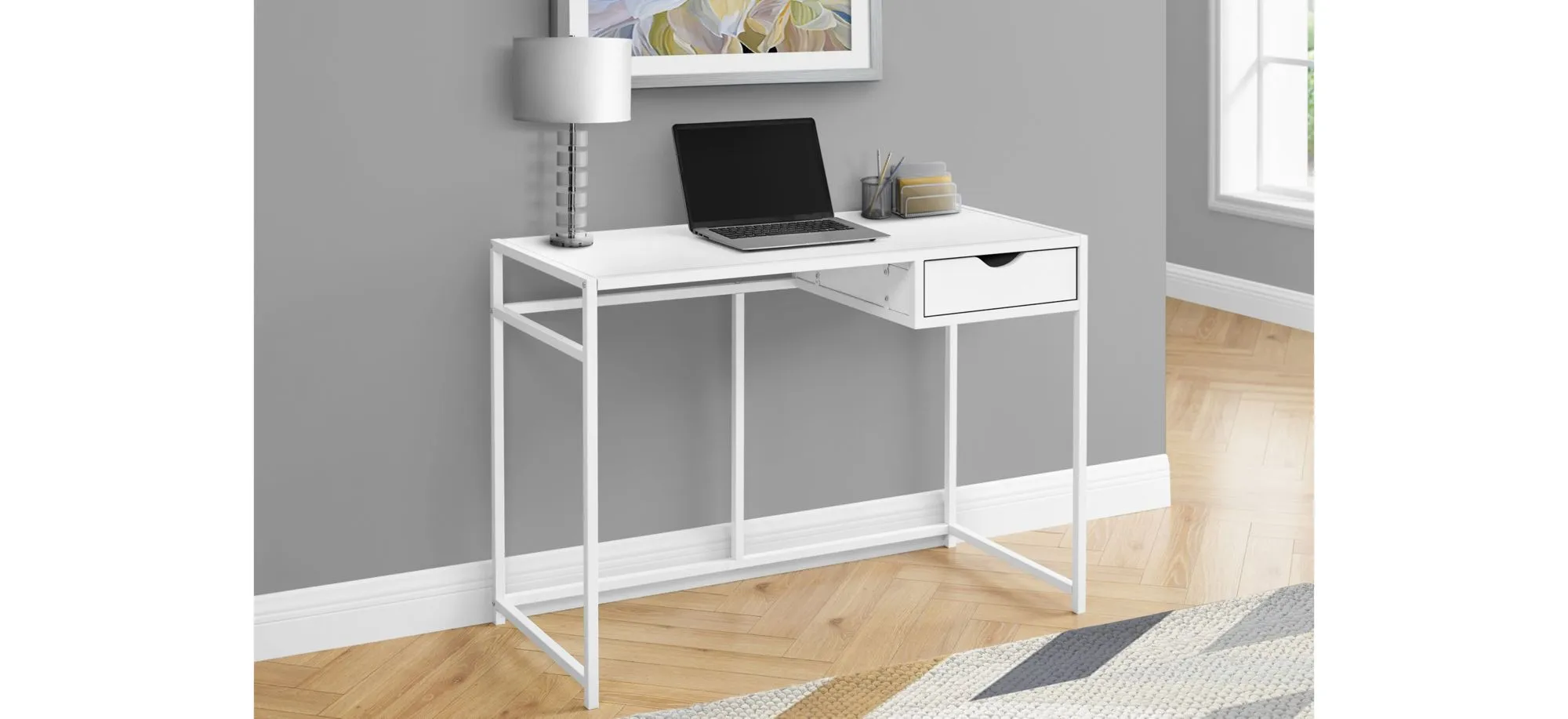 Edgar Computer Desk in White by Monarch Specialties