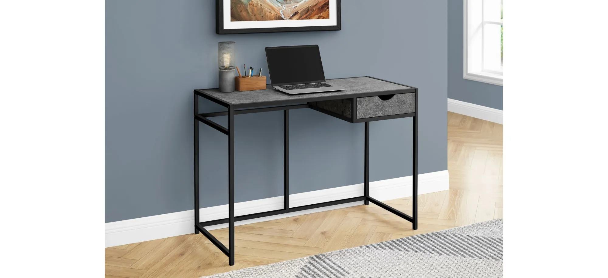 Edgar Computer Desk in Grey by Monarch Specialties