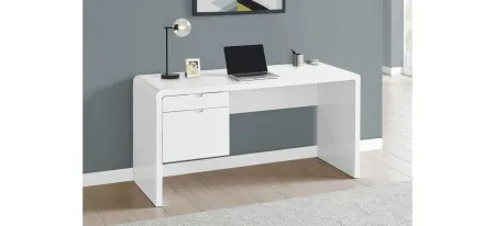 Barney Computer Desk with Two Storage Drawers in White by Monarch Specialties