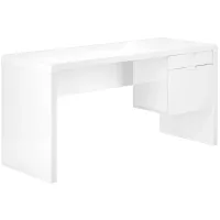 Barney Computer Desk with Two Storage Drawers in White by Monarch Specialties