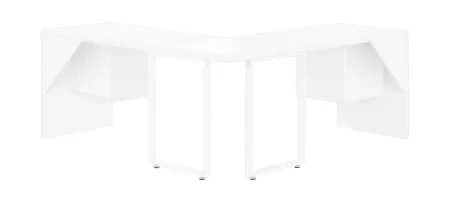 Barney L-Shaped Computer Desk in White by Monarch Specialties