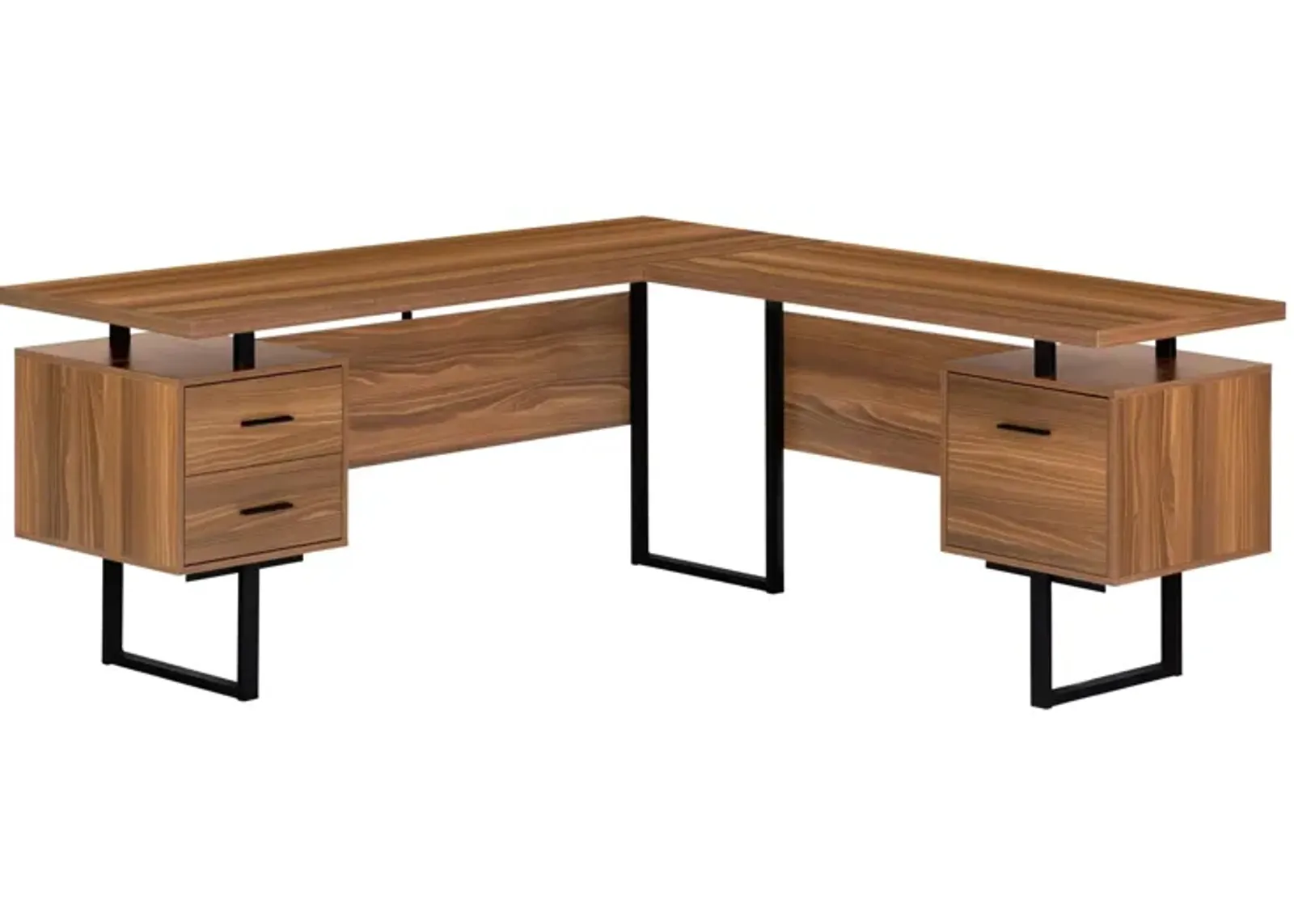 Gunnar Reversible L-Shaped Computer Desk in Walnut by Monarch Specialties