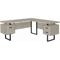 Gunnar Reversible L-Shaped Computer Desk in Taupe by Monarch Specialties