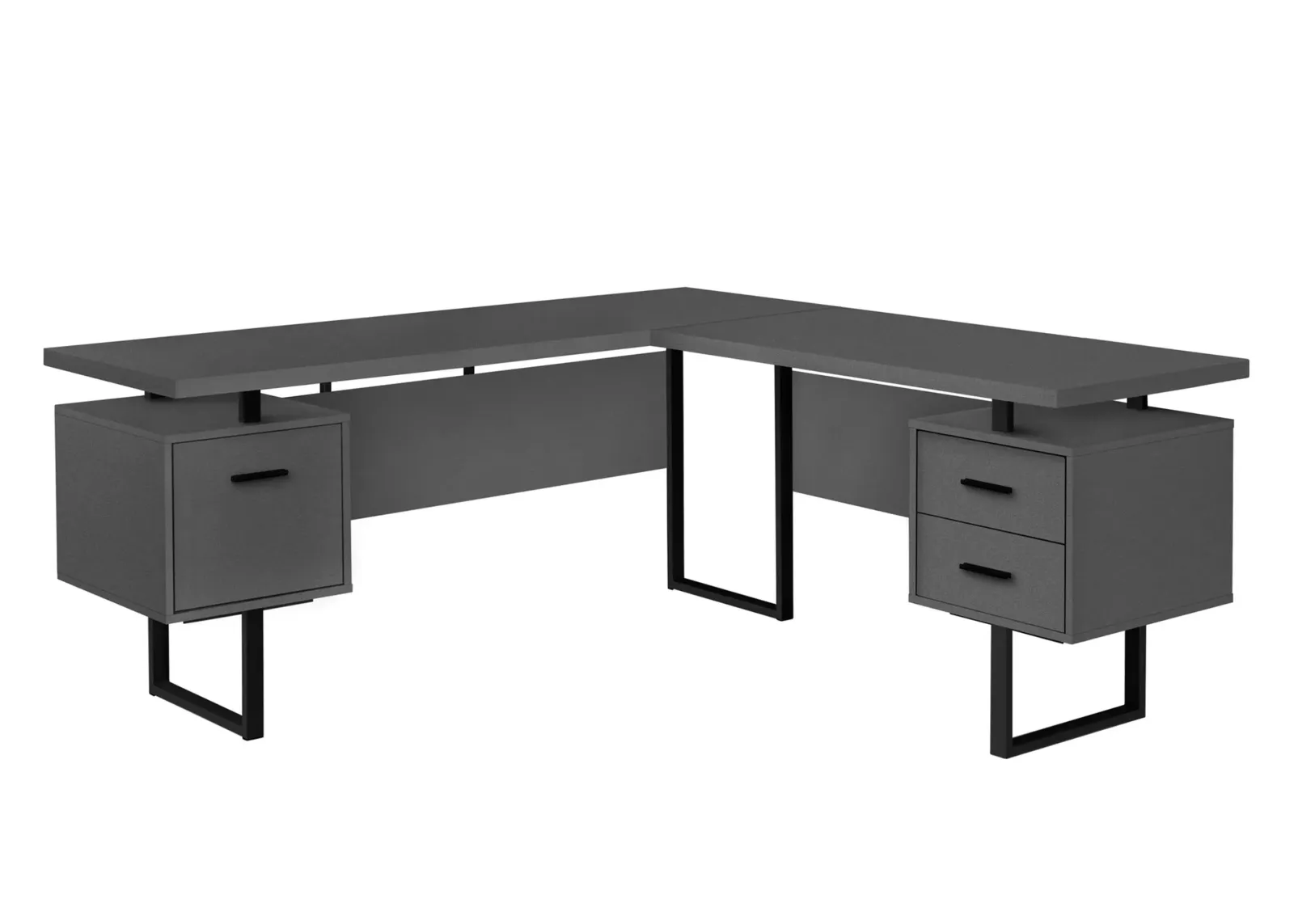 Gunnar Reversible L-Shaped Computer Desk in Grey by Monarch Specialties