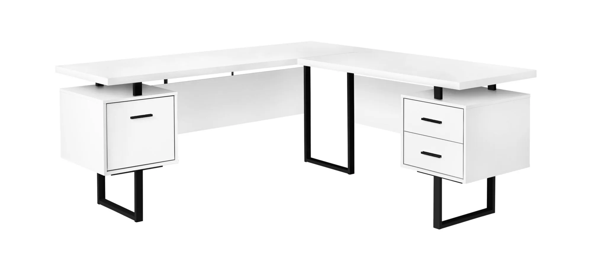 Gunnar Reversible L-Shaped Computer Desk in White by Monarch Specialties