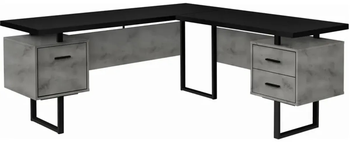 Gunnar Reversible L-Shaped Computer Desk in Black by Monarch Specialties