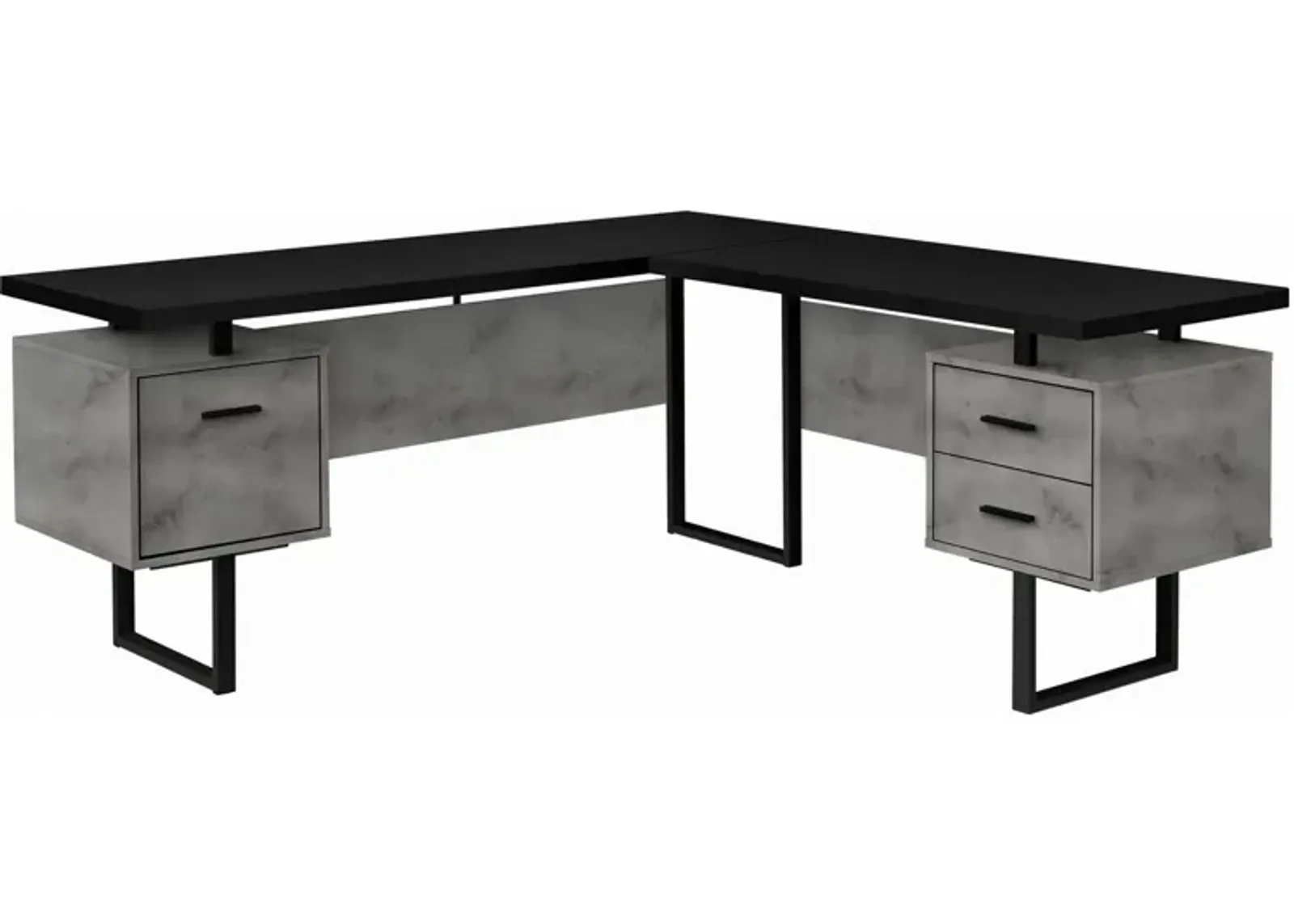 Gunnar Reversible L-Shaped Computer Desk in Black by Monarch Specialties