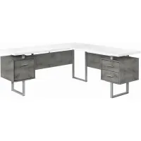Gunnar Reversible L-Shaped Computer Desk in White by Monarch Specialties