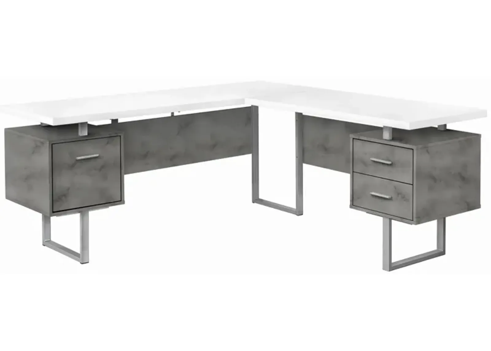 Gunnar Reversible L-Shaped Computer Desk in White by Monarch Specialties