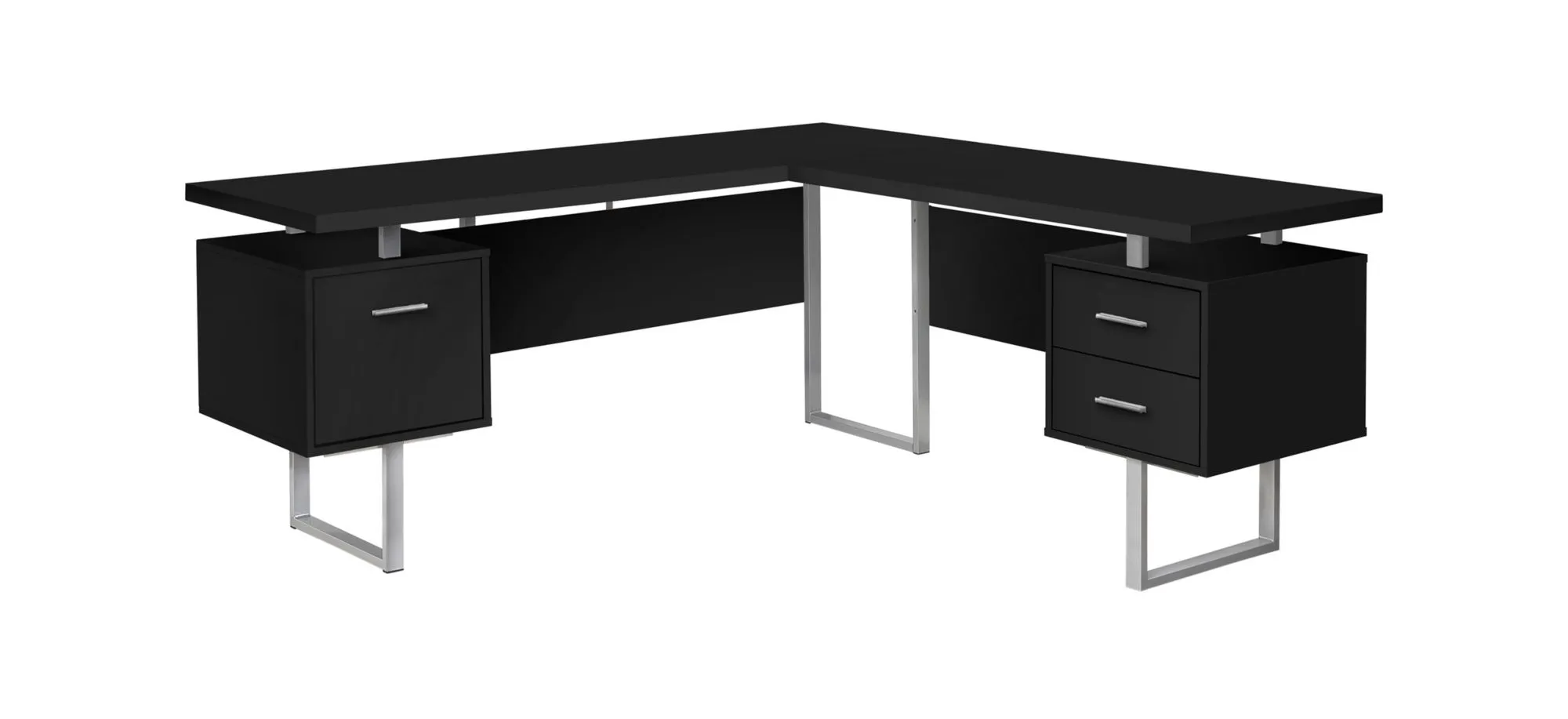 Gunnar Reversible L-Shaped Computer Desk in Black by Monarch Specialties