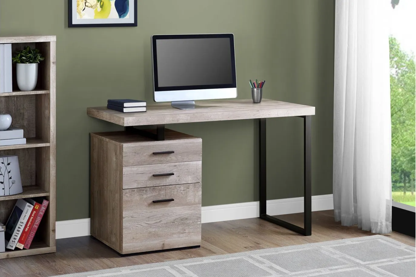 Glenn Computer Desk in Taupe by Monarch Specialties