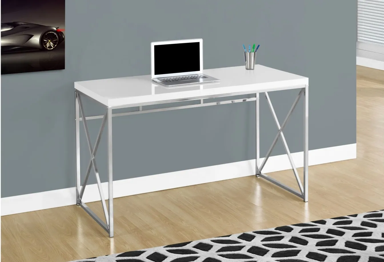 Chiara Computer Desk in White by Monarch Specialties