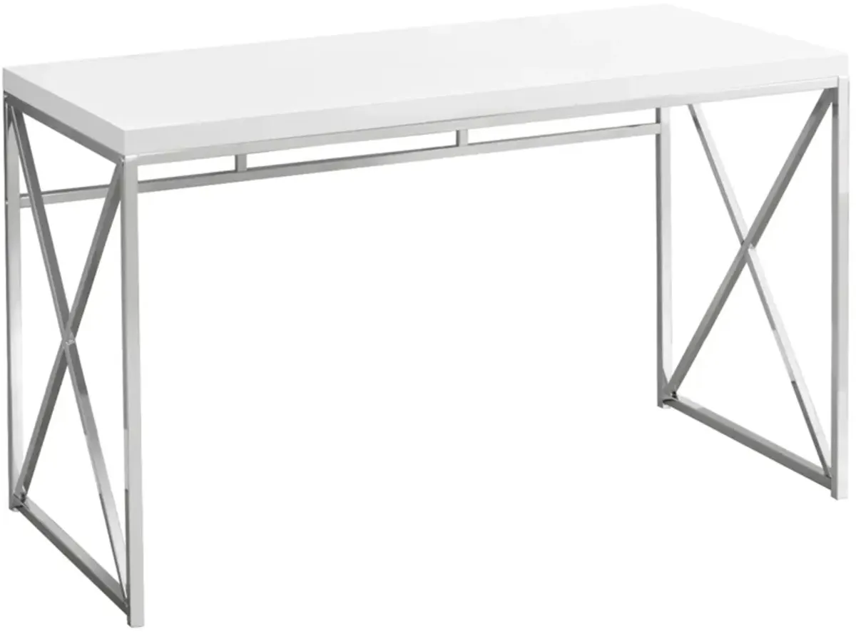 Chiara Computer Desk in White by Monarch Specialties