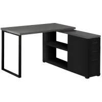 Weaver L-Shaped Computer Desk in Black by Monarch Specialties