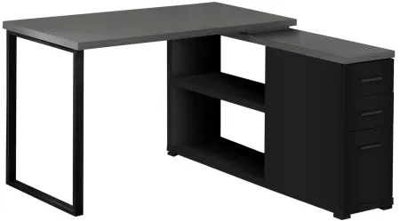 Weaver L-Shaped Computer Desk in Black by Monarch Specialties