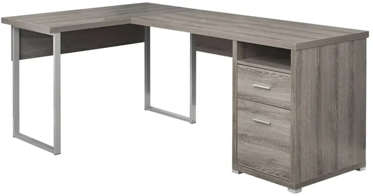 Jojo L-Shaped Computer Desk in Dark Taupe by Monarch Specialties