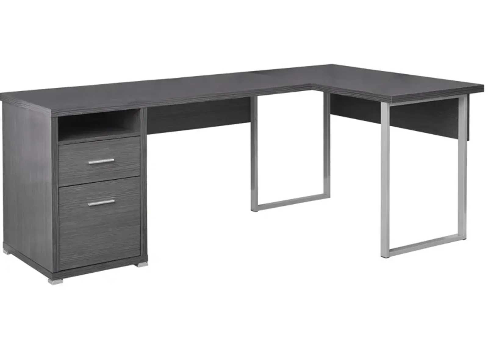 Jojo 80" L-Shaped Computer Desk in Gray by Monarch Specialties