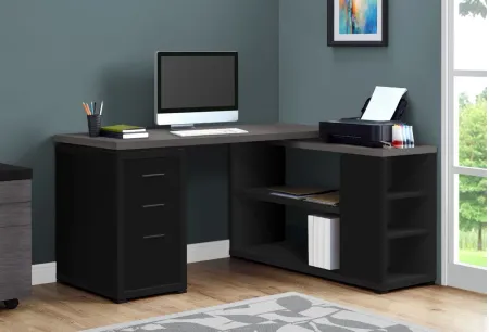 Addison L-Shaped Computer Desk in Black by Monarch Specialties