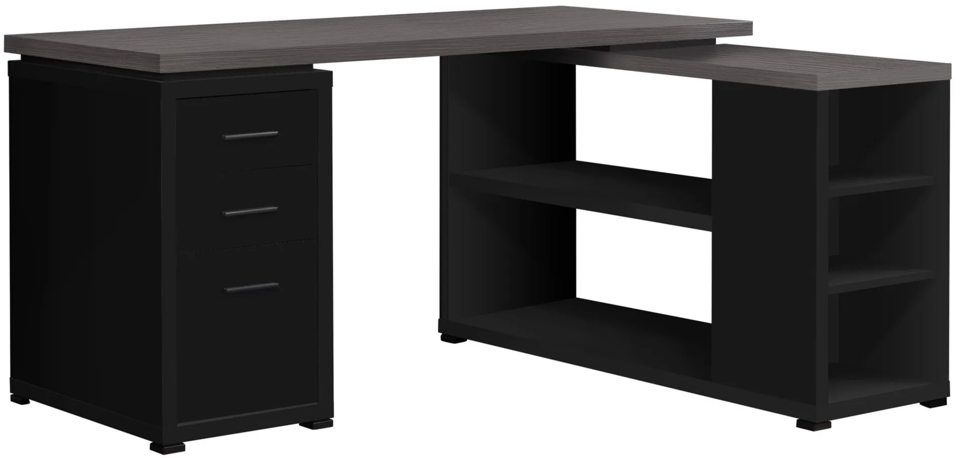 Addison L-Shaped Computer Desk in Black by Monarch Specialties