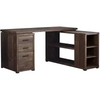 Addison L-Shaped Computer Desk in Brown by Monarch Specialties