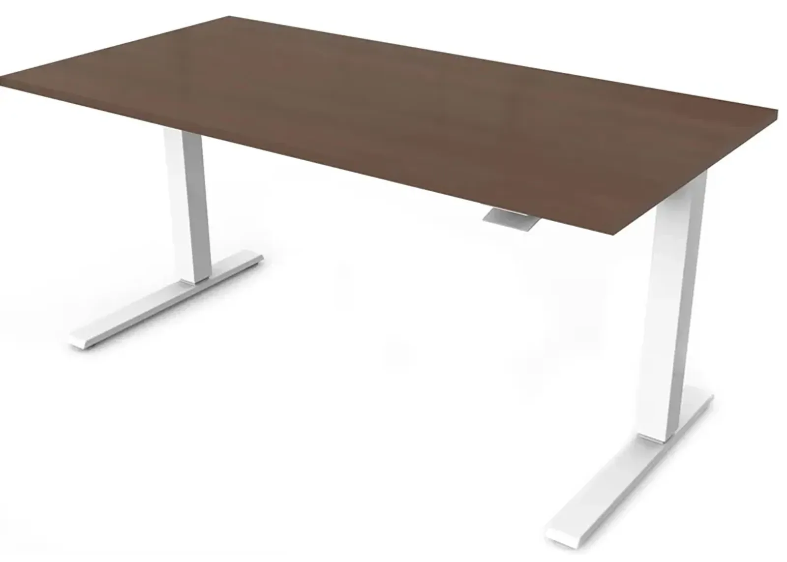 Humanscale Float 48" Adjustable Sit/Stand Computer Desk in Walnut Top w/White Base by Humanscaleoration