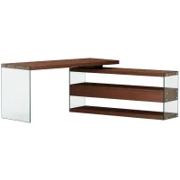 Billows Desk w/3 Shelves in Walnut by Chintaly Imports