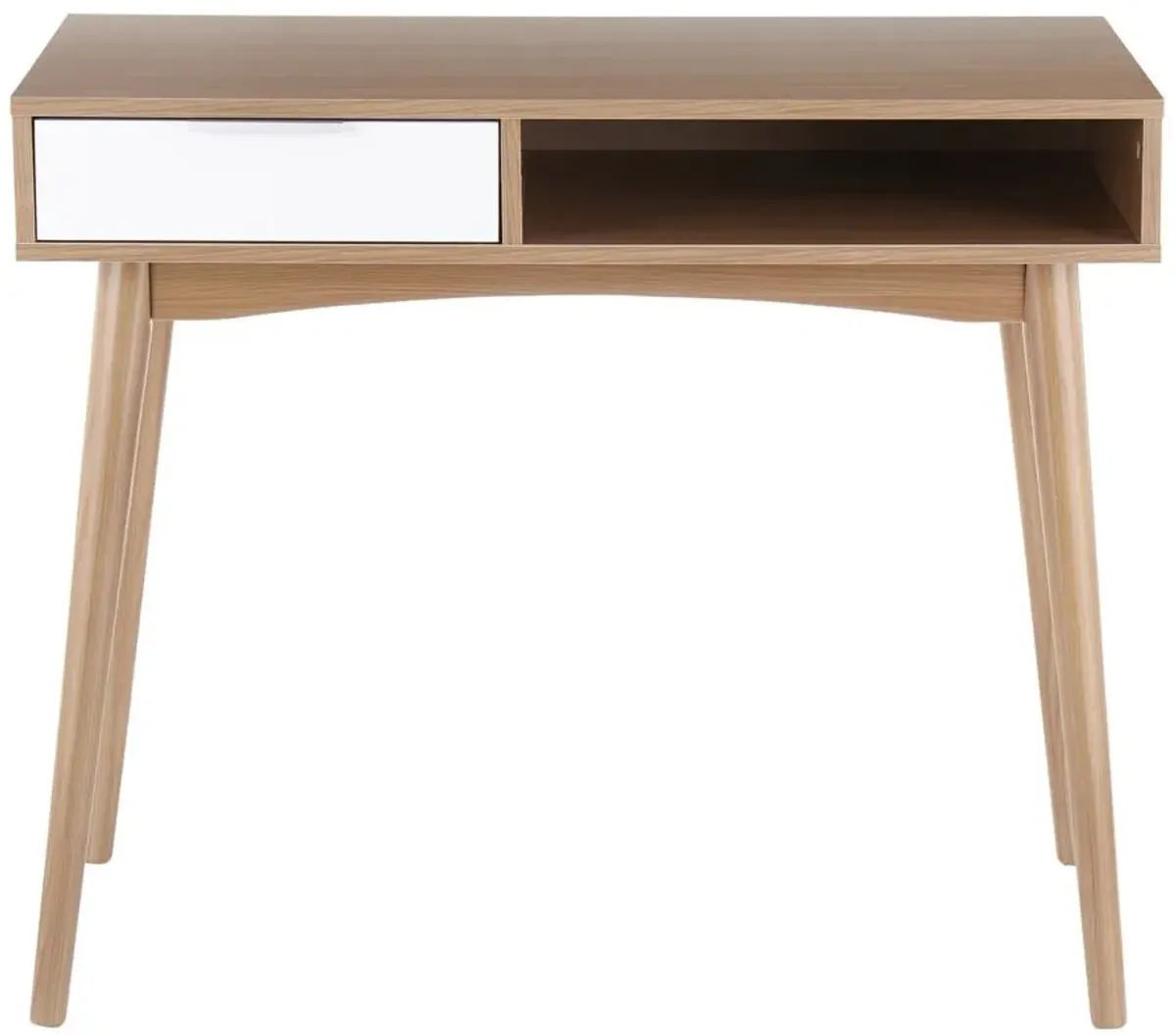 Pebble Writing Desk in White by Lumisource