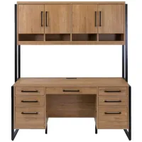 Mason Office Desk and Hutch in Light Brown by Martin Furniture