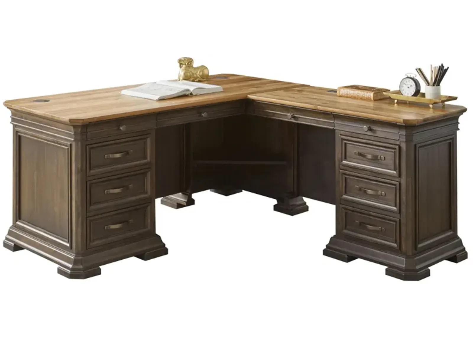 Sonoma Executve L-Desk & Return in Dark Roast Finish by Martin Furniture