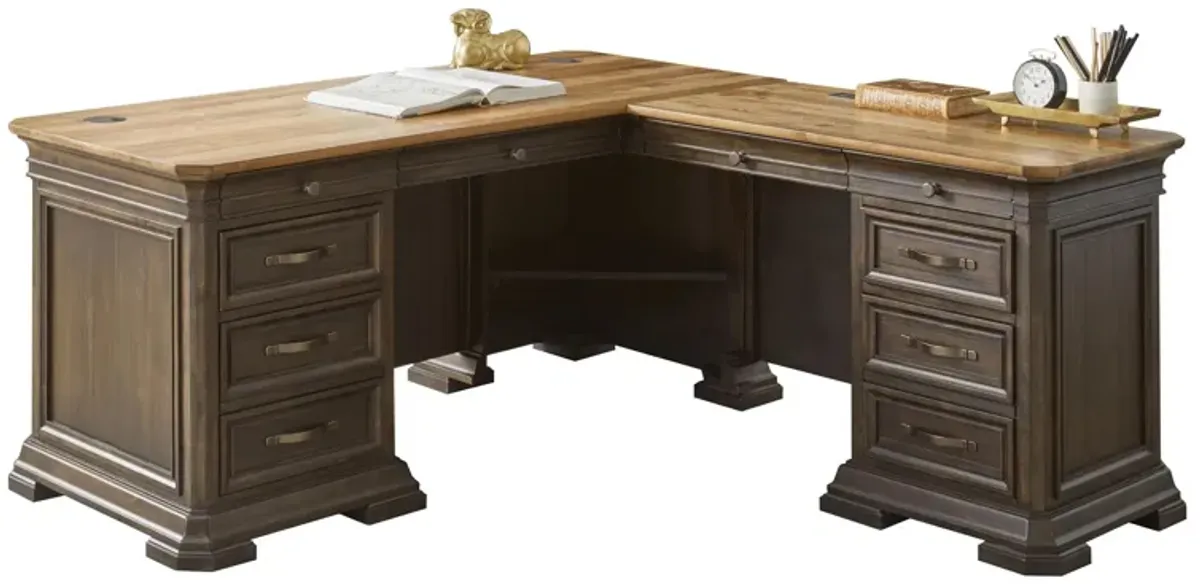 Sonoma Executve L-Desk & Return in Dark Roast Finish by Martin Furniture