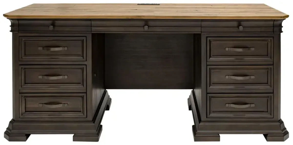 Sonoma Executive Credenza Desk in Dark Roast Finish by Martin Furniture