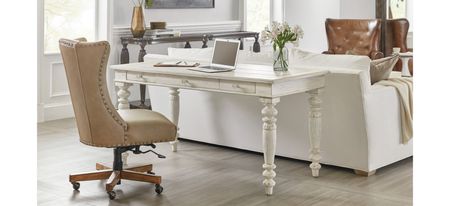 Traditions Writing Desk in White;Beige by Hooker Furniture