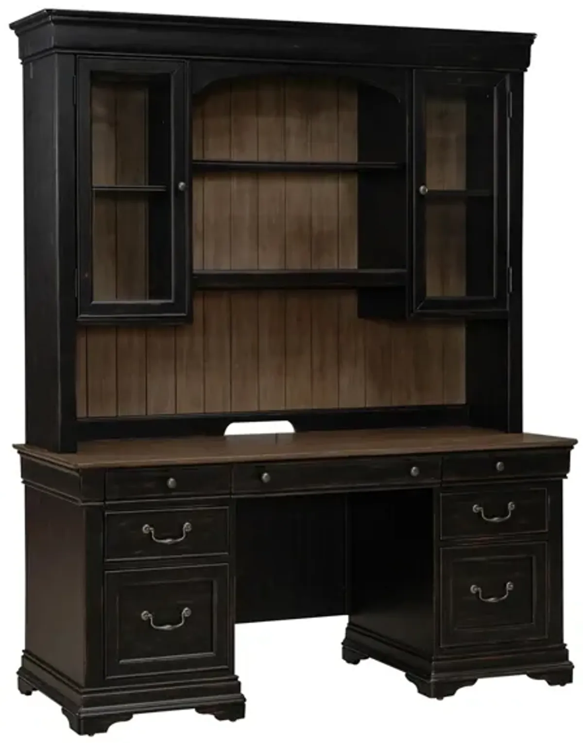 Meritage Jr Executive Credenza Desk and Hutch