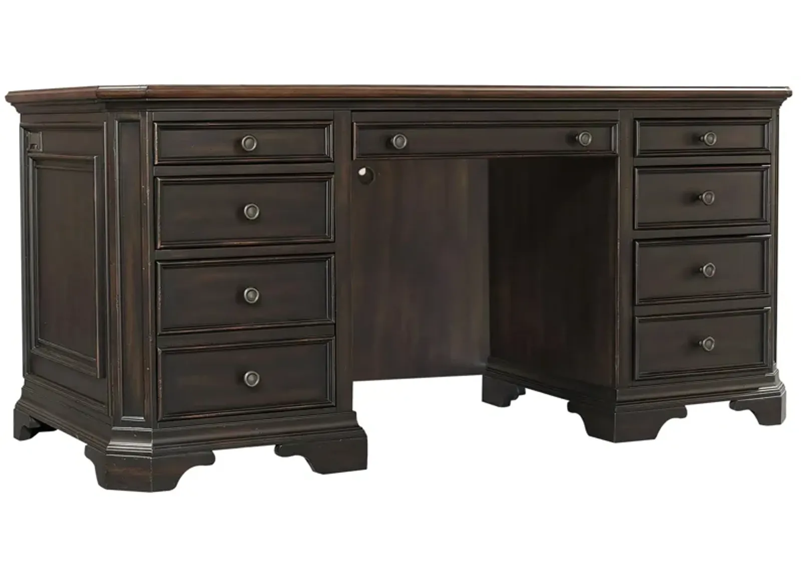 Hampton Credenza Desk in Black Cherry by Aspen Home