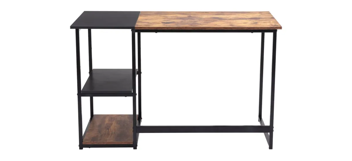 Ukraine Desk Vintage in Vintage Brown, Black, Matte Black by Zuo Modern